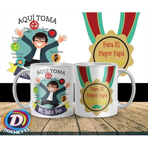 Pack #2 Plantillas Sublimación Tazas - Día Del Padre / Corel
