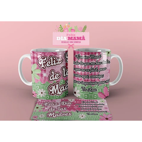 Diseños Plantillas Para Tazas Día De La Madre Sublimación M6