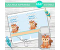 Kit Imprimible X10 Cajas Milk Grandes Animalitos Nórdicos