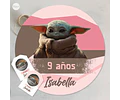 Kit Imprimible Baby Yoda Rosa Tukit