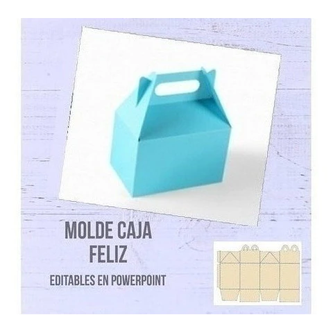 Kit Imprimible Plantilla Cajita Feliz Editable, Cajas Molde