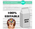 Kit Imprimible X10 Cajas Milk Grandes Animalitos Nórdicos