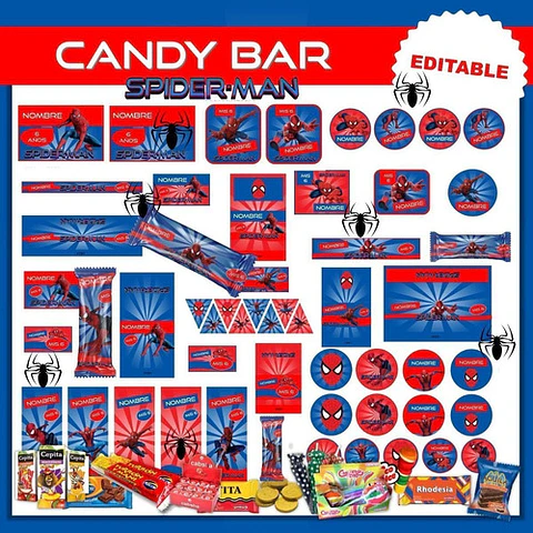 Kit Imprimible Spiderman 100% Editable Hombre Araña