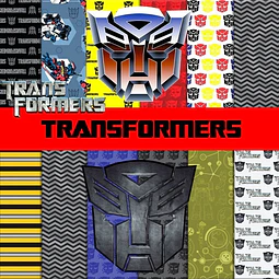 Kit Digital Transformers Clipart Png + Papeles Digitales