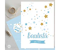 Kit Imprimible Estrellas Glitter Dorado Blanco Celeste Candy