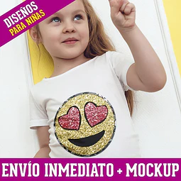 Plantillas Diseños Para Remeras Emojis Glitter Sublimación 