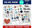 Kit Imprimible Día Del Padre Tags, Círculos Y Tarjetas Papá