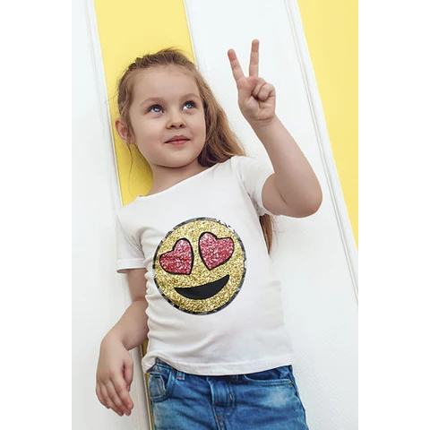 Plantillas Diseños Para Remeras Emojis Glitter Sublimación 