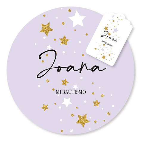 Kit Imprimible Estrellas Dorado Lila Tukit