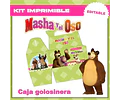 Kit Imprimible Masha Y El Oso Editable + Libro Para Colorear