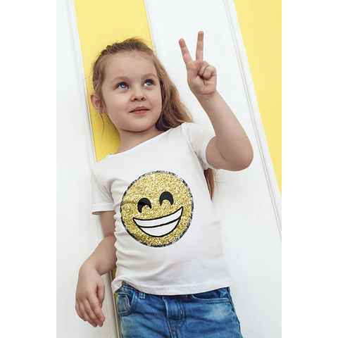 Plantillas Diseños Para Remeras Emojis Glitter Sublimación 