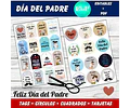 Kit Imprimible Día Del Padre Tags, Círculos Y Tarjetas Papá