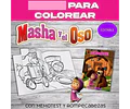 Kit Imprimible Masha Y El Oso Editable + Libro Para Colorear