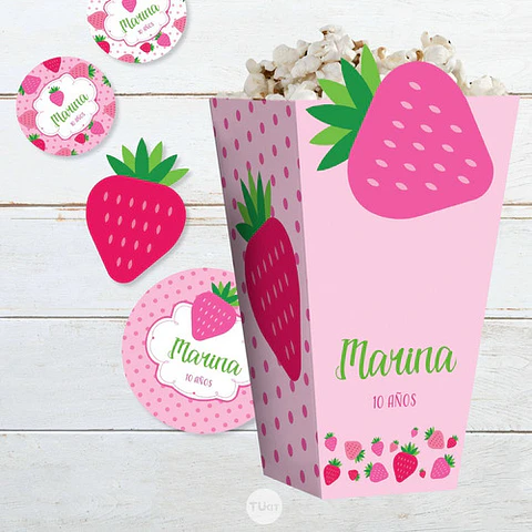 Kit Imprimible Frutillitas Frutillas Strawberry Candy Bar