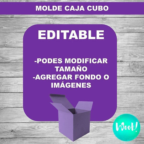 Kit Imprimible Molde Caja Cubo