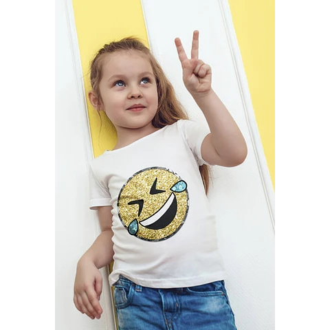 Plantillas Diseños Para Remeras Emojis Glitter Sublimación 