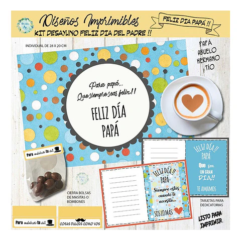 Kit Imprimible Desayuno/merienda Día Del Padre