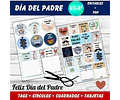 Kit Imprimible Día Del Padre Tags, Círculos Y Tarjetas Papá