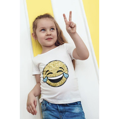 Plantillas Diseños Para Remeras Emojis Glitter Sublimación 