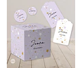 Kit Imprimible Estrellas Dorado Lila Tukit