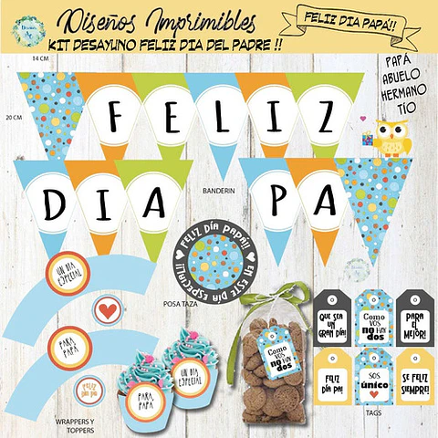 Kit Imprimible Desayuno/merienda Día Del Padre