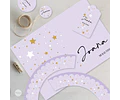 Kit Imprimible Estrellas Dorado Lila Tukit