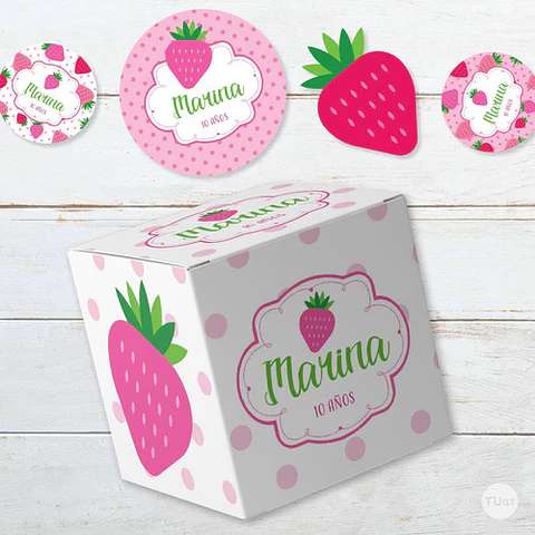 Kit Imprimible Frutillitas Frutillas Strawberry Candy Bar