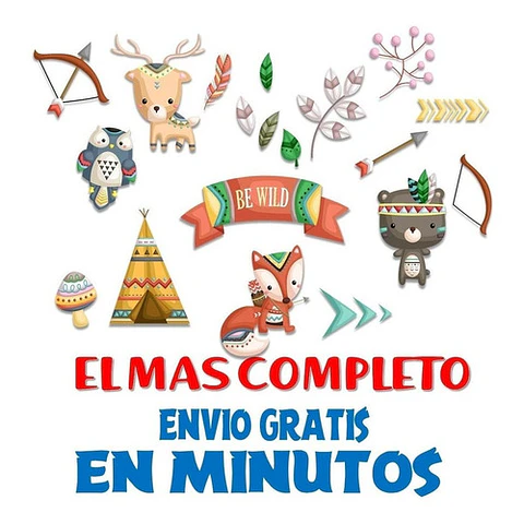 Pack Imágenes Hd Clipart Animalitos Tribal Modelo 1 + Regalo