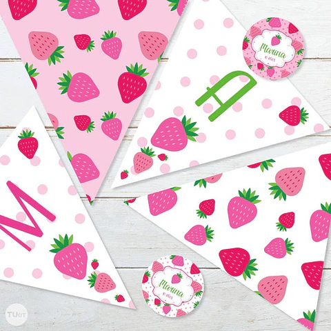 Kit Imprimible Frutillitas Frutillas Strawberry Candy Bar