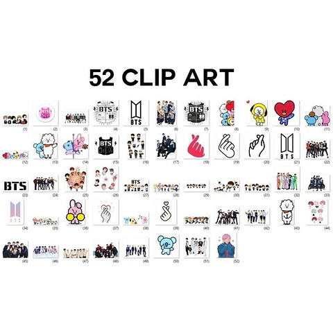 Kit Digital Bts Imágenes Png + Papeles Digitales