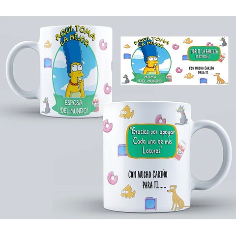 Kit Diseños Plantillas Tazas Los Simpsons Sublimación M2