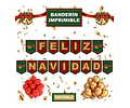 Banderín Imprimible Feliz Navidad Editable +  