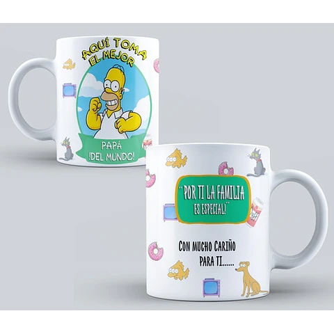 Kit Diseños Plantillas Tazas Los Simpsons Sublimación M2