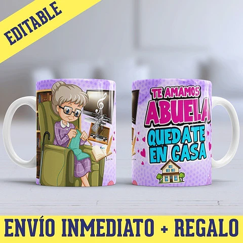 Kit Diseños Plantillas Tazas Abuelas Abuelos Sublimación 