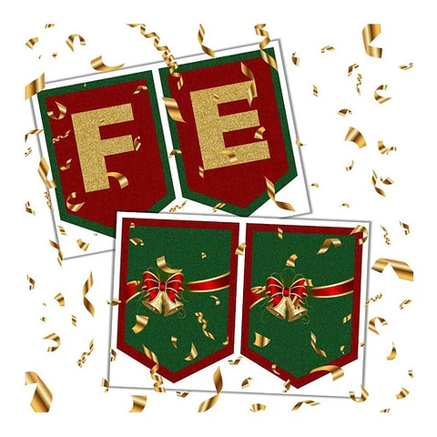 Banderín Imprimible Feliz Navidad Editable +  