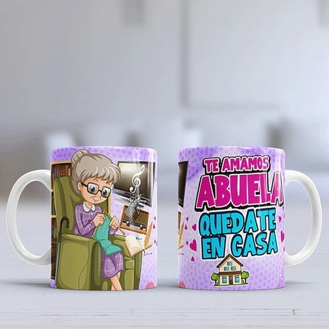 Kit Diseños Plantillas Tazas Abuelas Abuelos Sublimación 