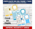 Kit Imprimible X 8 Porta Mate Día Del Padre Editable +  