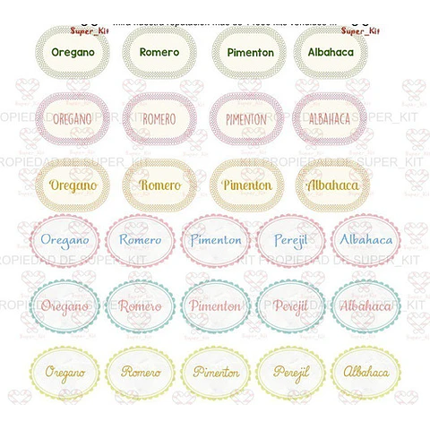 Kit Imprimible Etiquetas Frascos Especiero Cereales Editable