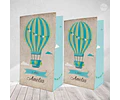 Kit Imprimible Globo Aerostatico Vintage Verde Candy Bar Tuk