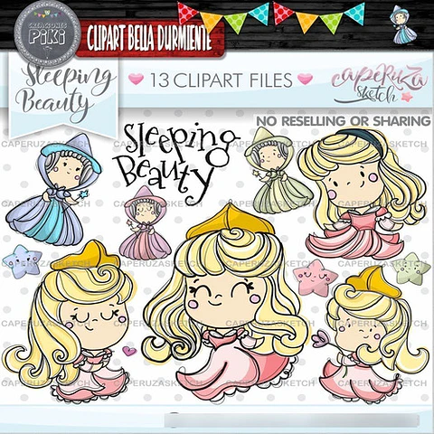 Pack Imágenes Hd Clipart Cuento Bella Durmiente Caperuza