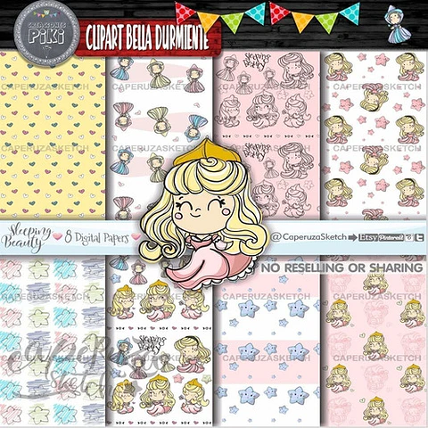 Pack Imágenes Hd Clipart Cuento Bella Durmiente Caperuza