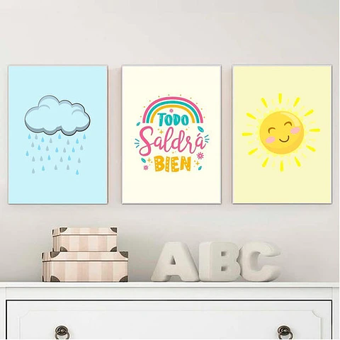 Kit X 6 Láminas Infantiles Imprimibles Arcoíris