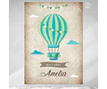 Kit Imprimible Globo Aerostatico Vintage Verde Candy Bar Tuk