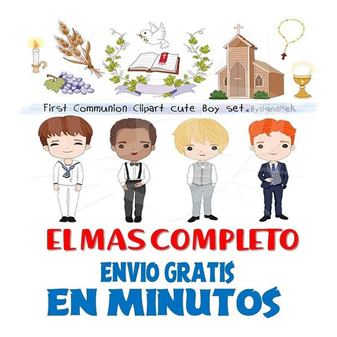 Pack Imagenes Personajes Varones Primera Comunion + regalo A1
