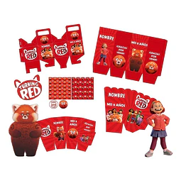 Kit Imprimible Turning Red Editable + Para Colorear
