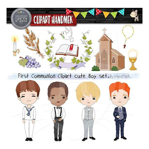 Pack Imagenes Personajes Varones Primera Comunion + regalo A1