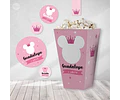 Kit Imprimible Minnie Coronita Glitter Rosa Tukit