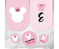 Kit Imprimible Minnie Coronita Glitter Rosa Tukit