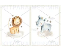 Kit Imágenes Png Cliparts Animales Safari Selva Acuarela 01