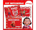 Kit Imprimible Turning Red Editable + Para Colorear